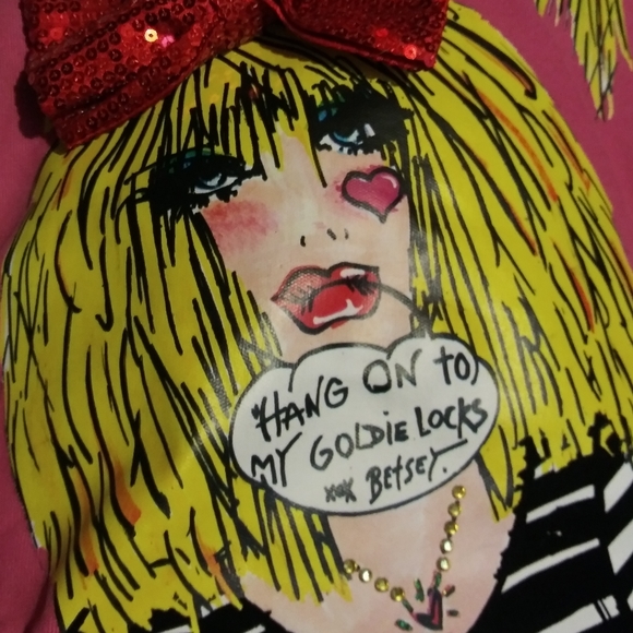 BETSEY JOHNSON TOTE "HANG ON TO MY GOLDILOCKS" - Picture 3 of 6